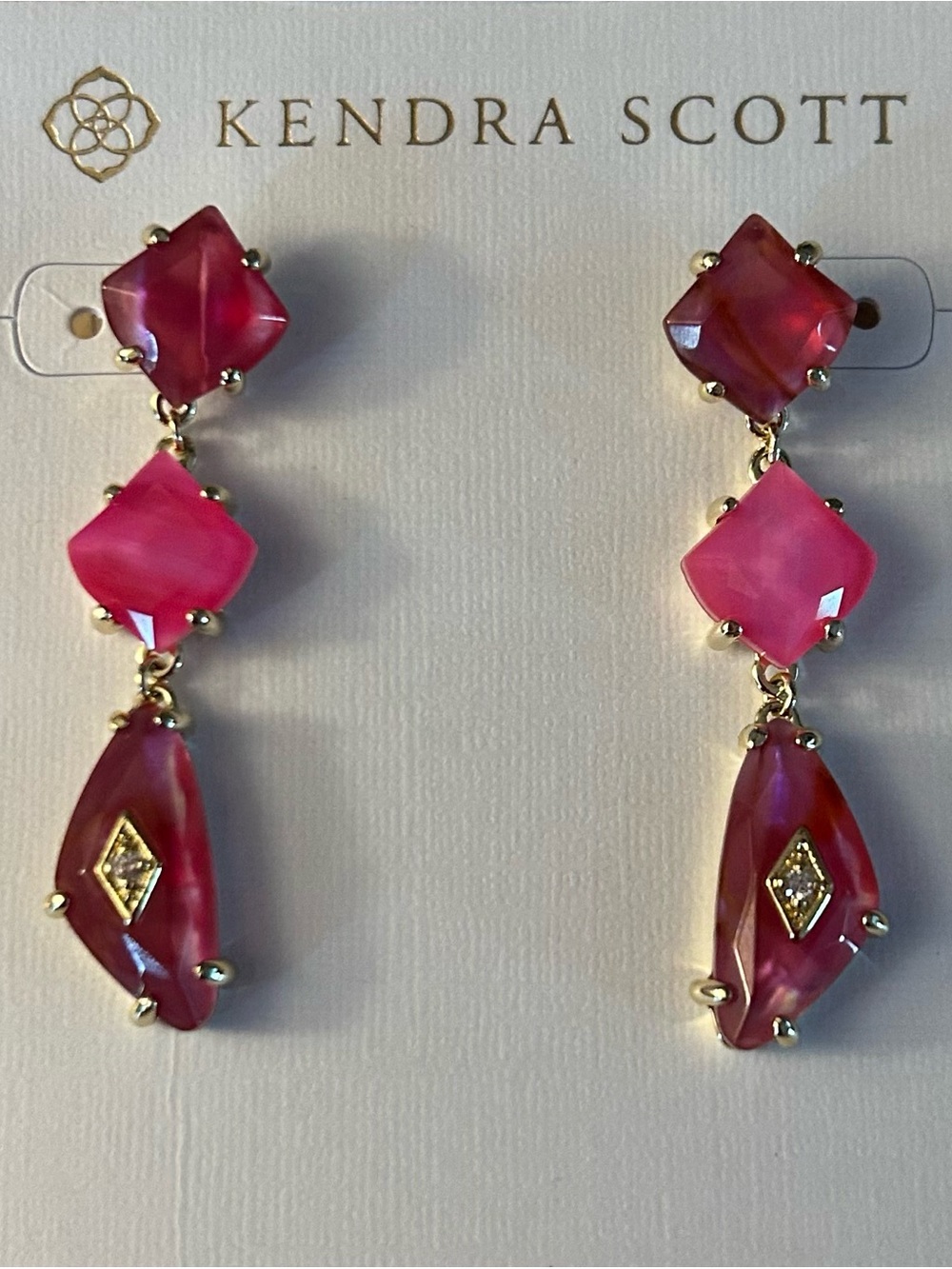 Kendra Scott Bianca Gold Linear Earrings - Picture 5 of 11